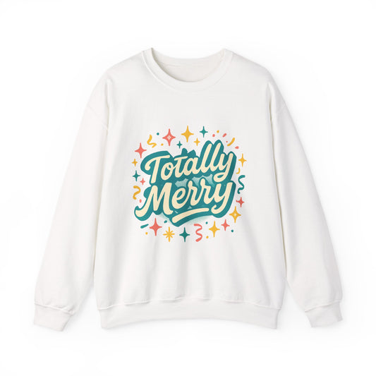 Totally Merry Sweatshirt — Retro Holiday Crewneck for Christmas & Winter Celebrations