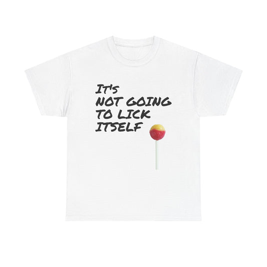 Funny Dirty Humor It's Not Going to Lick Itself T-Shirt, Sarcastic Graphic Tee, Naughty Joke Shirt, Rude Quote Top, Adult Humor Clothing