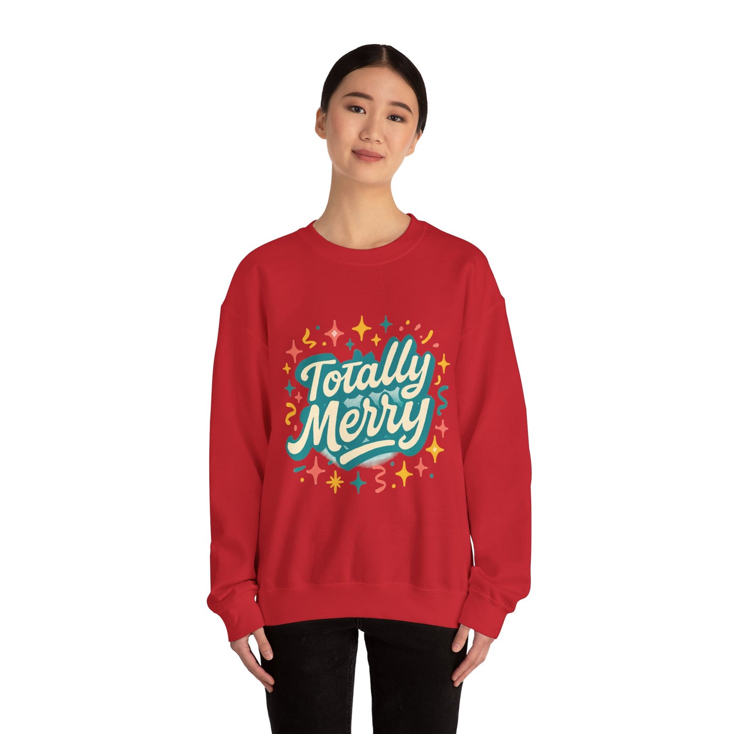 Totally Merry Sweatshirt — Retro Holiday Crewneck for Christmas & Winter Celebrations