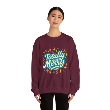 Totally Merry Sweatshirt — Retro Holiday Crewneck for Christmas & Winter Celebrations