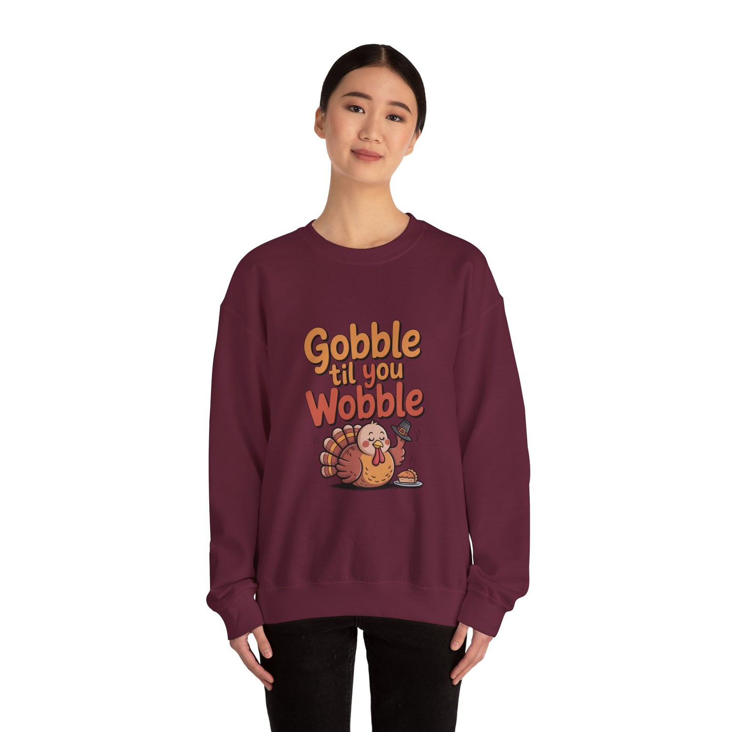 Thanksgiving Humor Crewneck Sweatshirt | Fall Style, Turkey Design, Cozy Gift for Friends & Family, Comfortable Layering