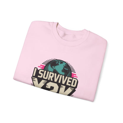 I Survived Y2K Sweatshirt | Retro Crewneck for Nostalgia Lovers, Unisex Gift, Y2K Birthday, Casual Wear, Vintage Style