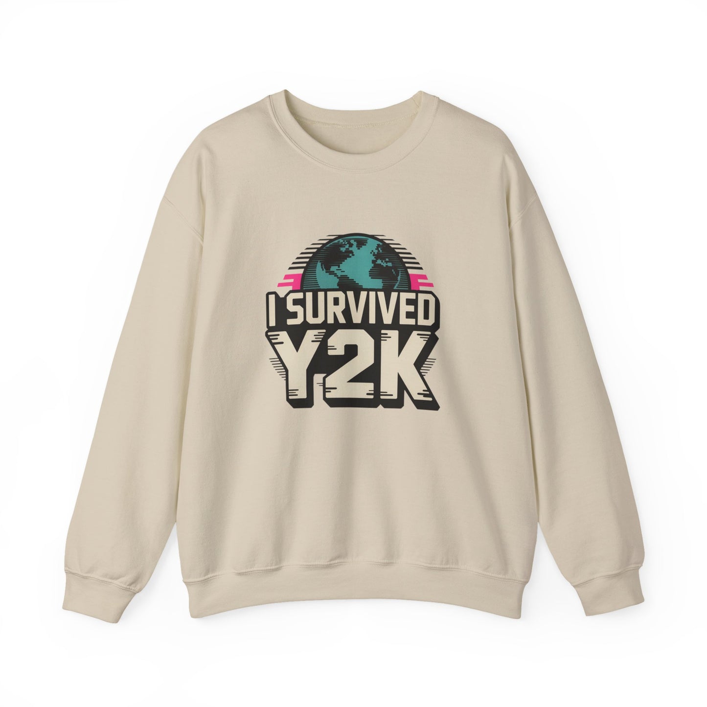 I Survived Y2K Sweatshirt | Retro Crewneck for Nostalgia Lovers, Unisex Gift, Y2K Birthday, Casual Wear, Vintage Style