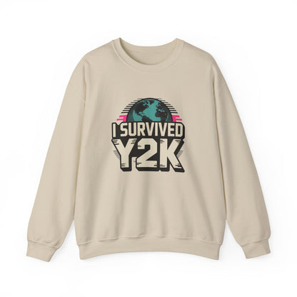 I Survived Y2K Sweatshirt | Retro Crewneck for Nostalgia Lovers, Unisex Gift, Y2K Birthday, Casual Wear, Vintage Style