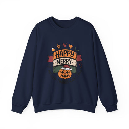 Festive Unisex Crewneck Sweatshirt - Happy Merry Holidays Design