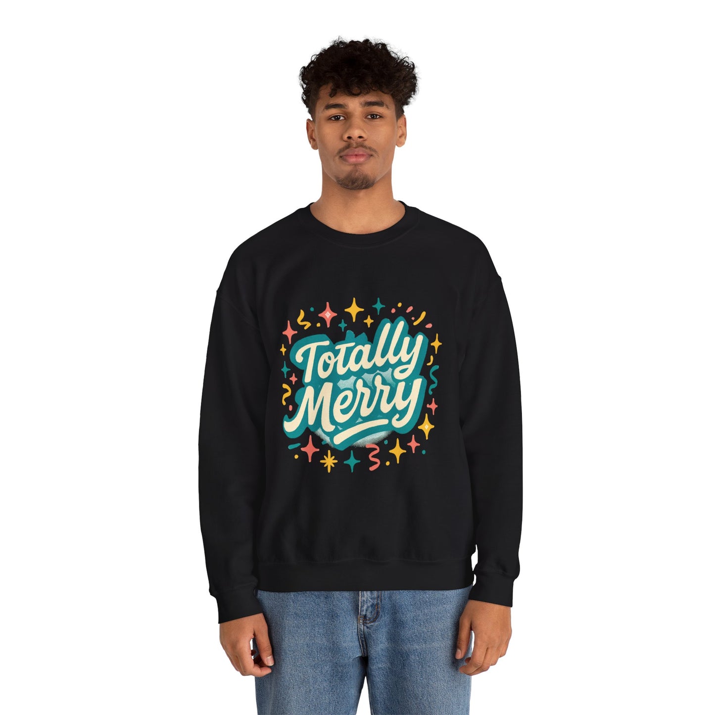 Totally Merry Sweatshirt — Retro Holiday Crewneck for Christmas & Winter Celebrations