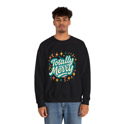 Totally Merry Sweatshirt — Retro Holiday Crewneck for Christmas & Winter Celebrations