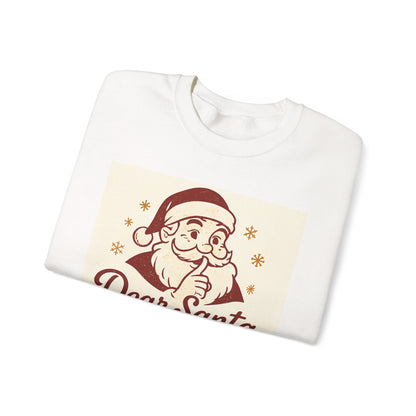 Christmas Sweatshirt – "Dear Santa, Define 'Good'" Retro Santa Holiday Crewneck