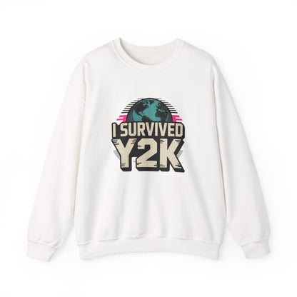I Survived Y2K Sweatshirt | Retro Crewneck for Nostalgia Lovers, Unisex Gift, Y2K Birthday, Casual Wear, Vintage Style