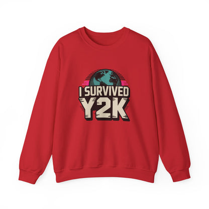 I Survived Y2K Sweatshirt | Retro Crewneck for Nostalgia Lovers, Unisex Gift, Y2K Birthday, Casual Wear, Vintage Style