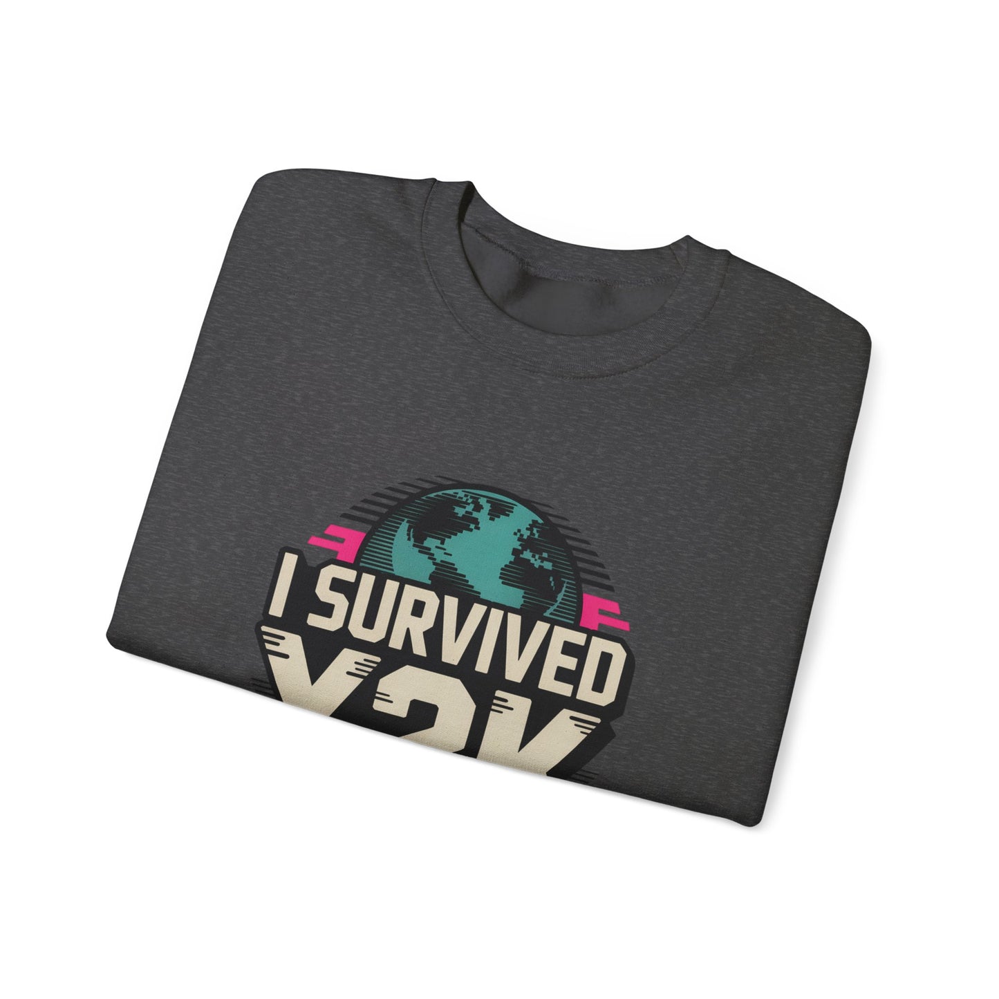 I Survived Y2K Sweatshirt | Retro Crewneck for Nostalgia Lovers, Unisex Gift, Y2K Birthday, Casual Wear, Vintage Style