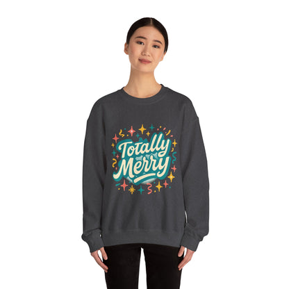 Totally Merry Sweatshirt — Retro Holiday Crewneck for Christmas & Winter Celebrations