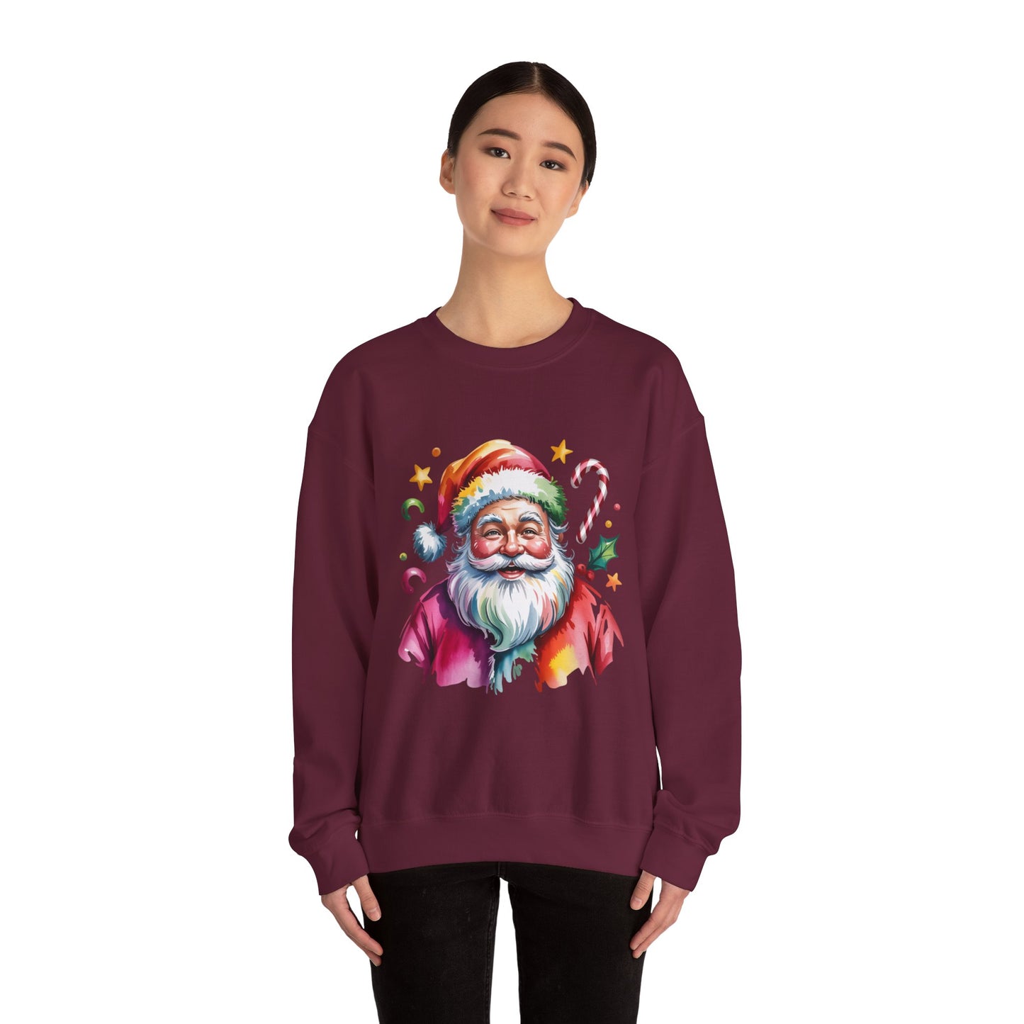 Festive Santa Crewneck Sweatshirt for Holiday Cheer