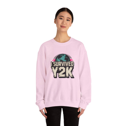 I Survived Y2K Sweatshirt | Retro Crewneck for Nostalgia Lovers, Unisex Gift, Y2K Birthday, Casual Wear, Vintage Style