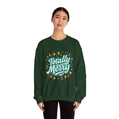 Totally Merry Sweatshirt — Retro Holiday Crewneck for Christmas & Winter Celebrations
