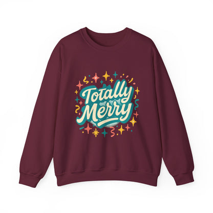 Totally Merry Sweatshirt — Retro Holiday Crewneck for Christmas & Winter Celebrations