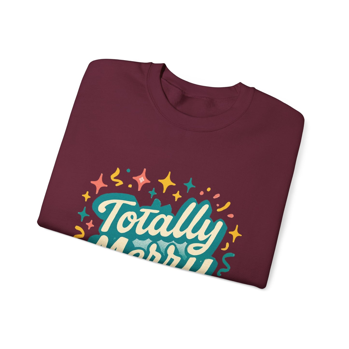 Totally Merry Sweatshirt — Retro Holiday Crewneck for Christmas & Winter Celebrations