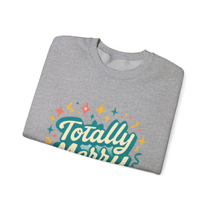 Totally Merry Sweatshirt — Retro Holiday Crewneck for Christmas & Winter Celebrations