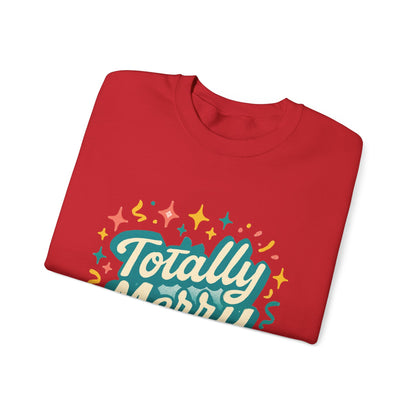 Totally Merry Sweatshirt — Retro Holiday Crewneck for Christmas & Winter Celebrations