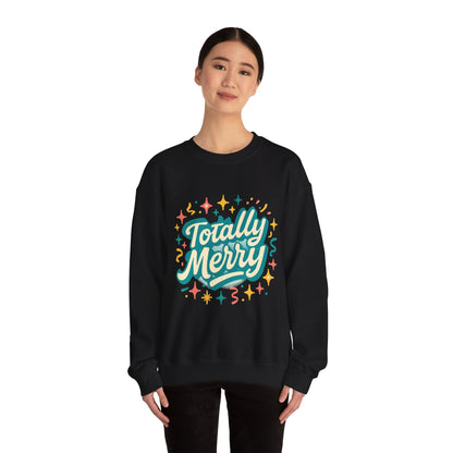 Totally Merry Sweatshirt — Retro Holiday Crewneck for Christmas & Winter Celebrations