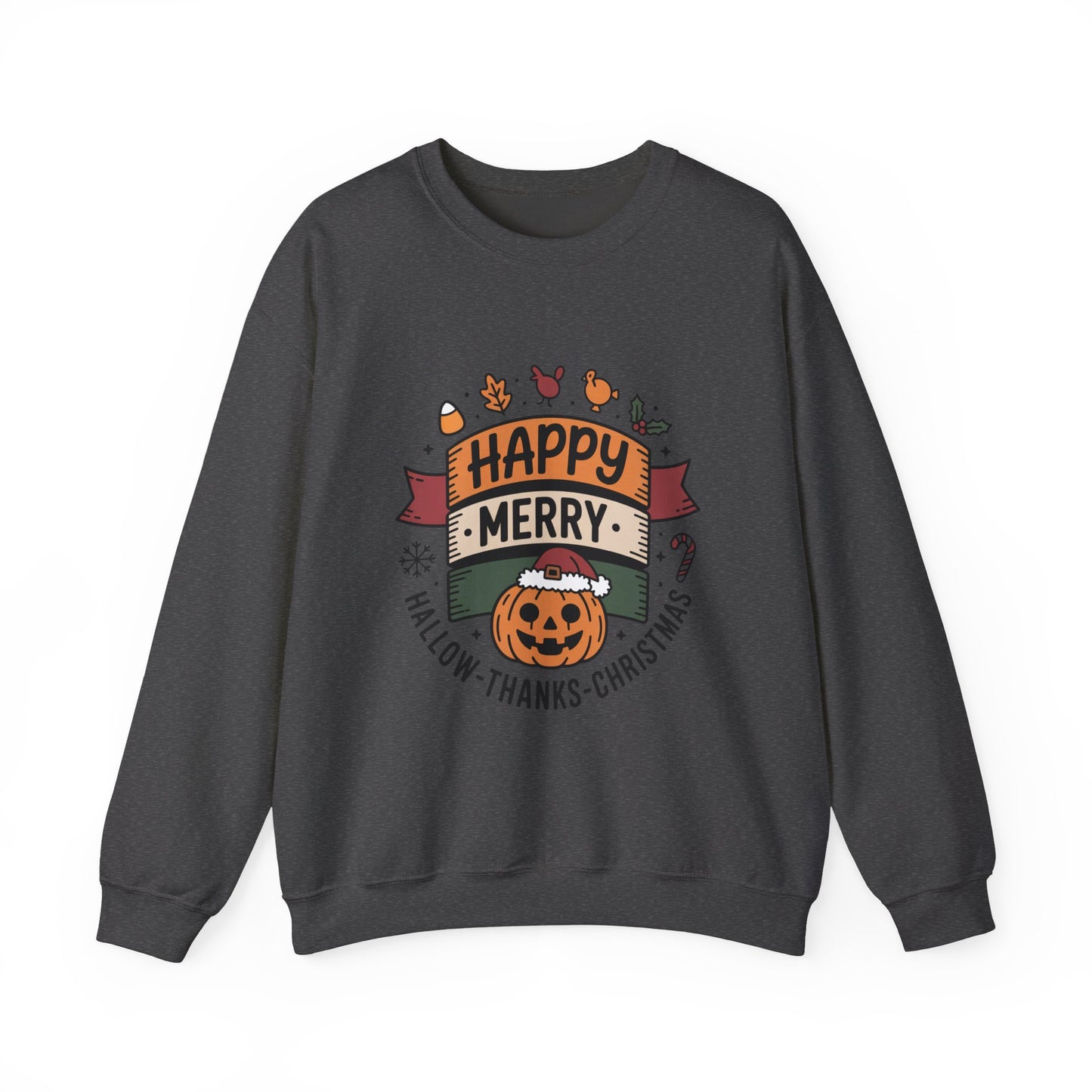 Festive Unisex Crewneck Sweatshirt - Happy Merry Holidays Design