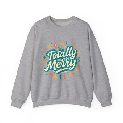 Totally Merry Sweatshirt — Retro Holiday Crewneck for Christmas & Winter Celebrations