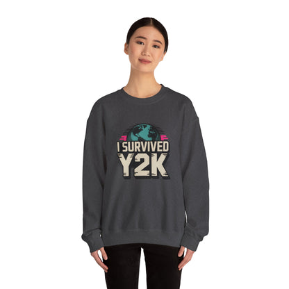 I Survived Y2K Sweatshirt | Retro Crewneck for Nostalgia Lovers, Unisex Gift, Y2K Birthday, Casual Wear, Vintage Style