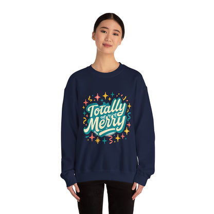 Totally Merry Sweatshirt — Retro Holiday Crewneck for Christmas & Winter Celebrations