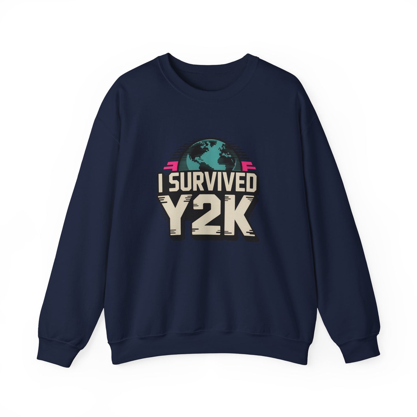 I Survived Y2K Sweatshirt | Retro Crewneck for Nostalgia Lovers, Unisex Gift, Y2K Birthday, Casual Wear, Vintage Style