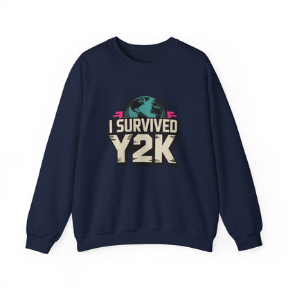 I Survived Y2K Sweatshirt | Retro Crewneck for Nostalgia Lovers, Unisex Gift, Y2K Birthday, Casual Wear, Vintage Style