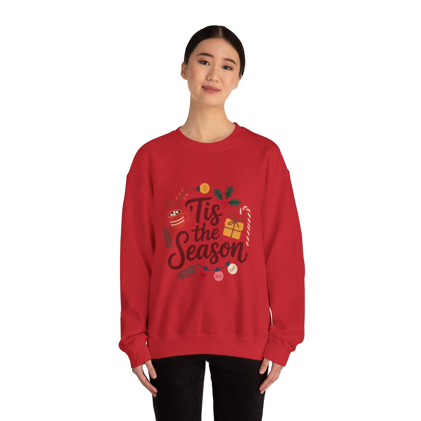 Tis the Season Crewneck Sweatshirt | Unisex Heavy Blend, Cozy Holiday Wear, Perfect Gift for Christmas, Festive Sweatshirt, Winter Style
