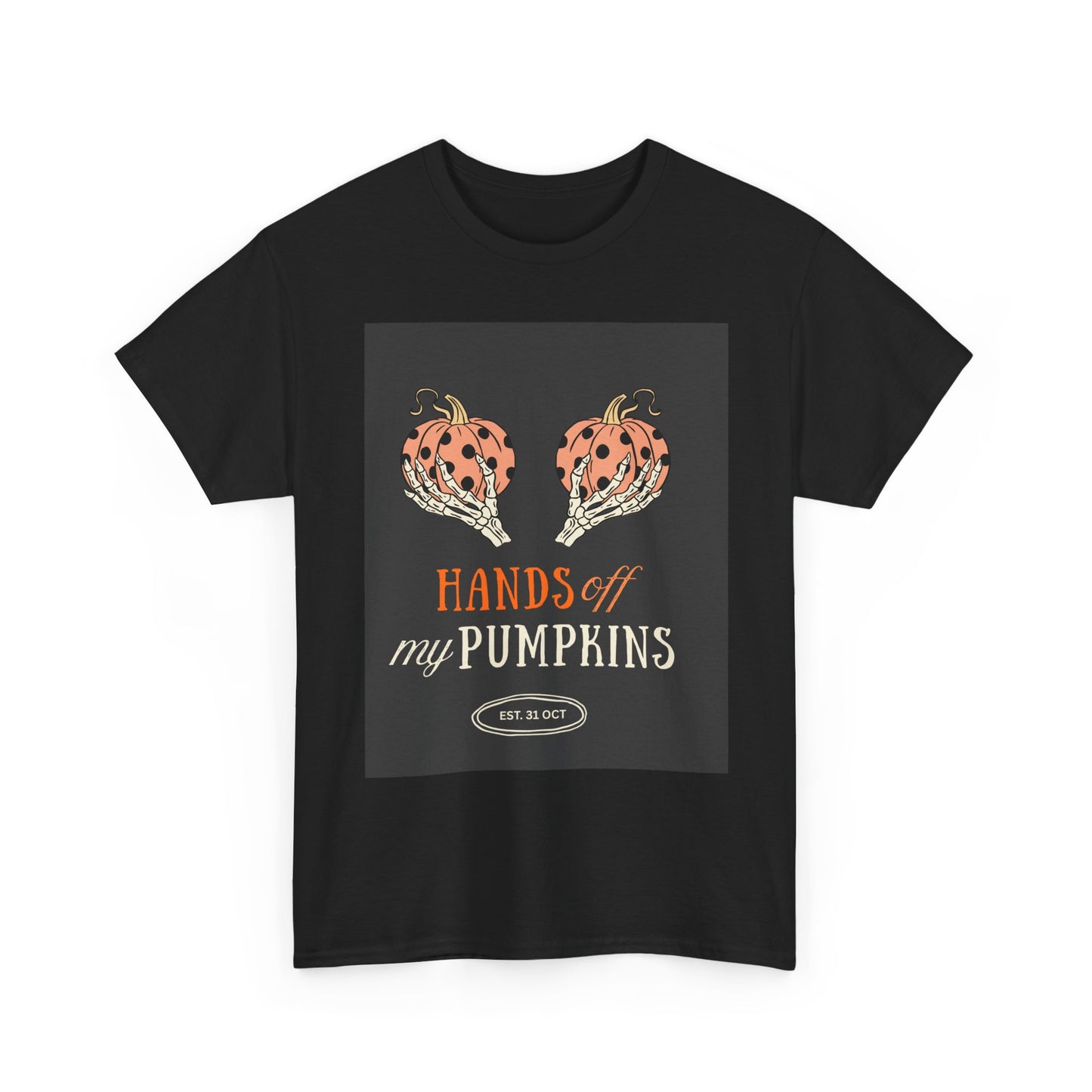 Pumpkin Defense Tee, Funny Halloween Shirt, Unisex Cotton Tshirt, Keep Your Hands Off, Fall Graphic Top