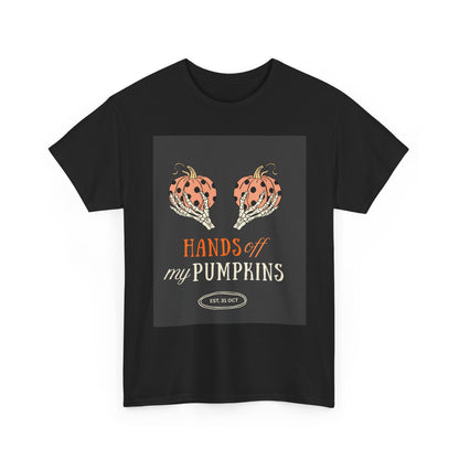Pumpkin Defense Tee, Funny Halloween Shirt, Unisex Cotton Tshirt, Keep Your Hands Off, Fall Graphic Top