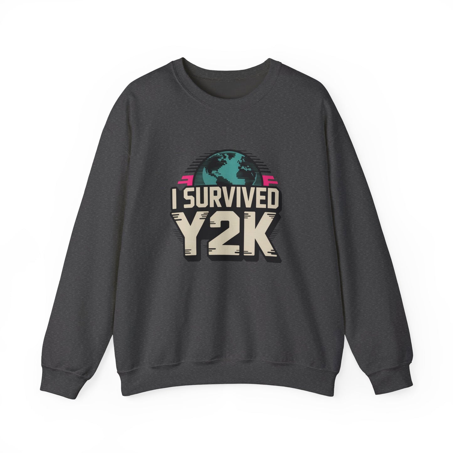 I Survived Y2K Sweatshirt | Retro Crewneck for Nostalgia Lovers, Unisex Gift, Y2K Birthday, Casual Wear, Vintage Style