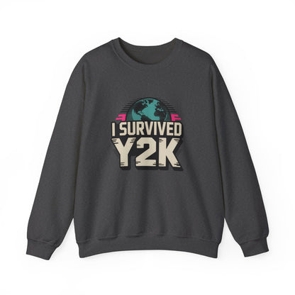 I Survived Y2K Sweatshirt | Retro Crewneck for Nostalgia Lovers, Unisex Gift, Y2K Birthday, Casual Wear, Vintage Style