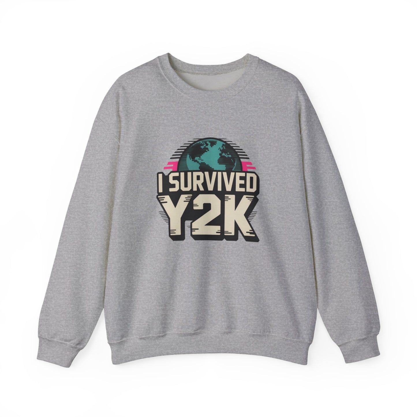 I Survived Y2K Sweatshirt | Retro Crewneck for Nostalgia Lovers, Unisex Gift, Y2K Birthday, Casual Wear, Vintage Style