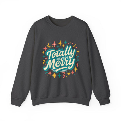Totally Merry Sweatshirt — Retro Holiday Crewneck for Christmas & Winter Celebrations