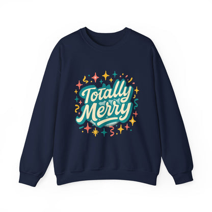 Totally Merry Sweatshirt — Retro Holiday Crewneck for Christmas & Winter Celebrations
