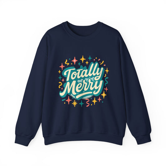Totally Merry Sweatshirt — Retro Holiday Crewneck for Christmas & Winter Celebrations