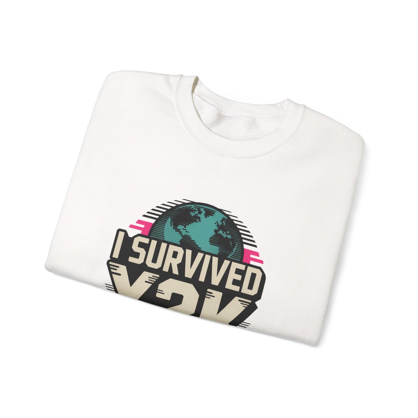 I Survived Y2K Sweatshirt | Retro Crewneck for Nostalgia Lovers, Unisex Gift, Y2K Birthday, Casual Wear, Vintage Style