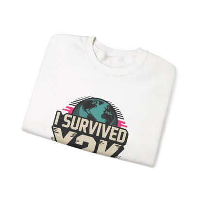 I Survived Y2K Sweatshirt | Retro Crewneck for Nostalgia Lovers, Unisex Gift, Y2K Birthday, Casual Wear, Vintage Style