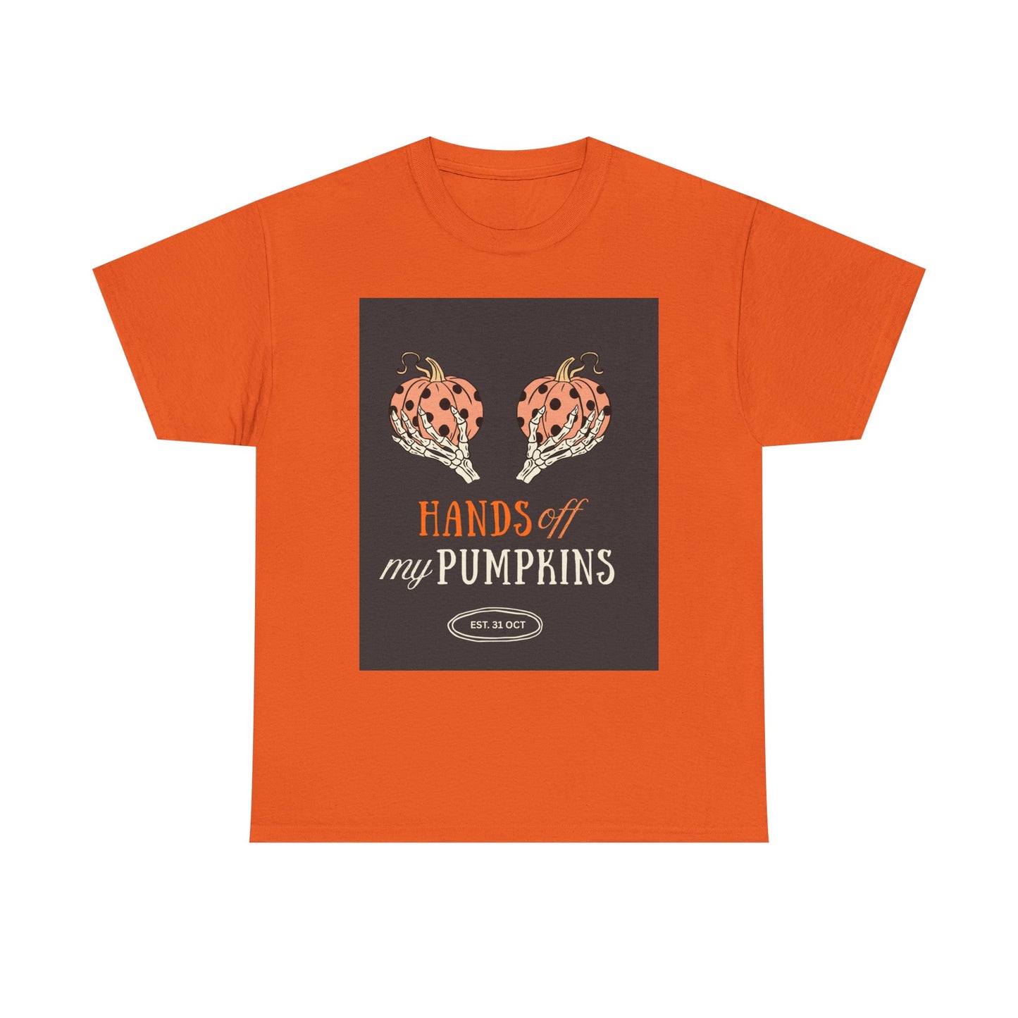 Pumpkin Defense Tee, Funny Halloween Shirt, Unisex Cotton Tshirt, Keep Your Hands Off, Fall Graphic Top