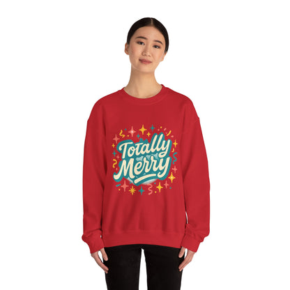 Totally Merry Sweatshirt — Retro Holiday Crewneck for Christmas & Winter Celebrations