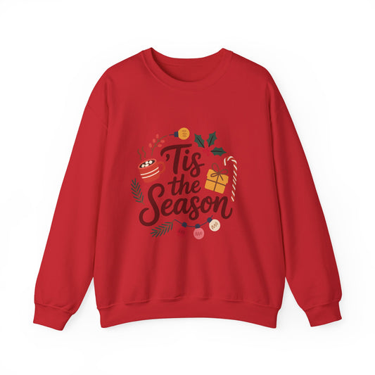 Tis the Season Crewneck Sweatshirt | Unisex Heavy Blend, Cozy Holiday Wear, Perfect Gift for Christmas, Festive Sweatshirt, Winter Style