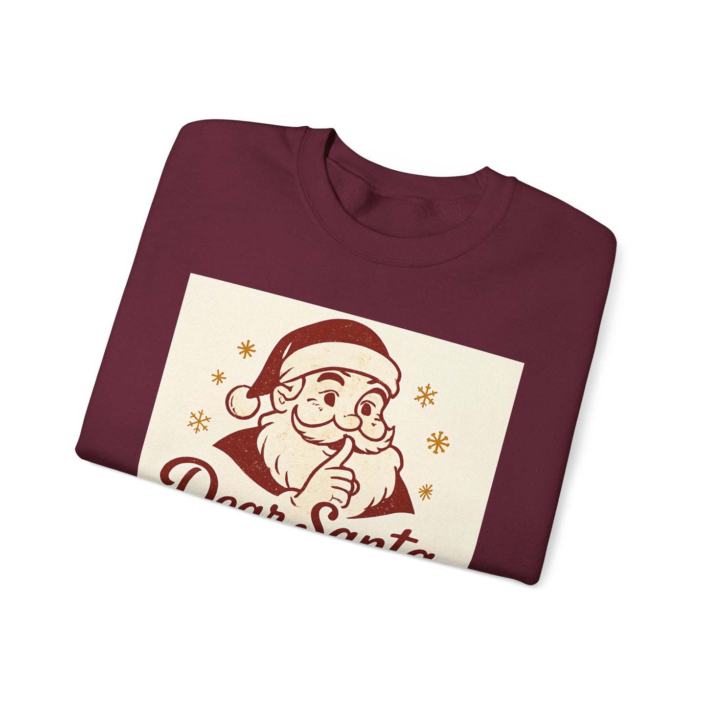 Christmas Sweatshirt – "Dear Santa, Define 'Good'" Retro Santa Holiday Crewneck