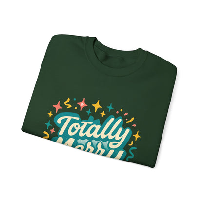 Totally Merry Sweatshirt — Retro Holiday Crewneck for Christmas & Winter Celebrations