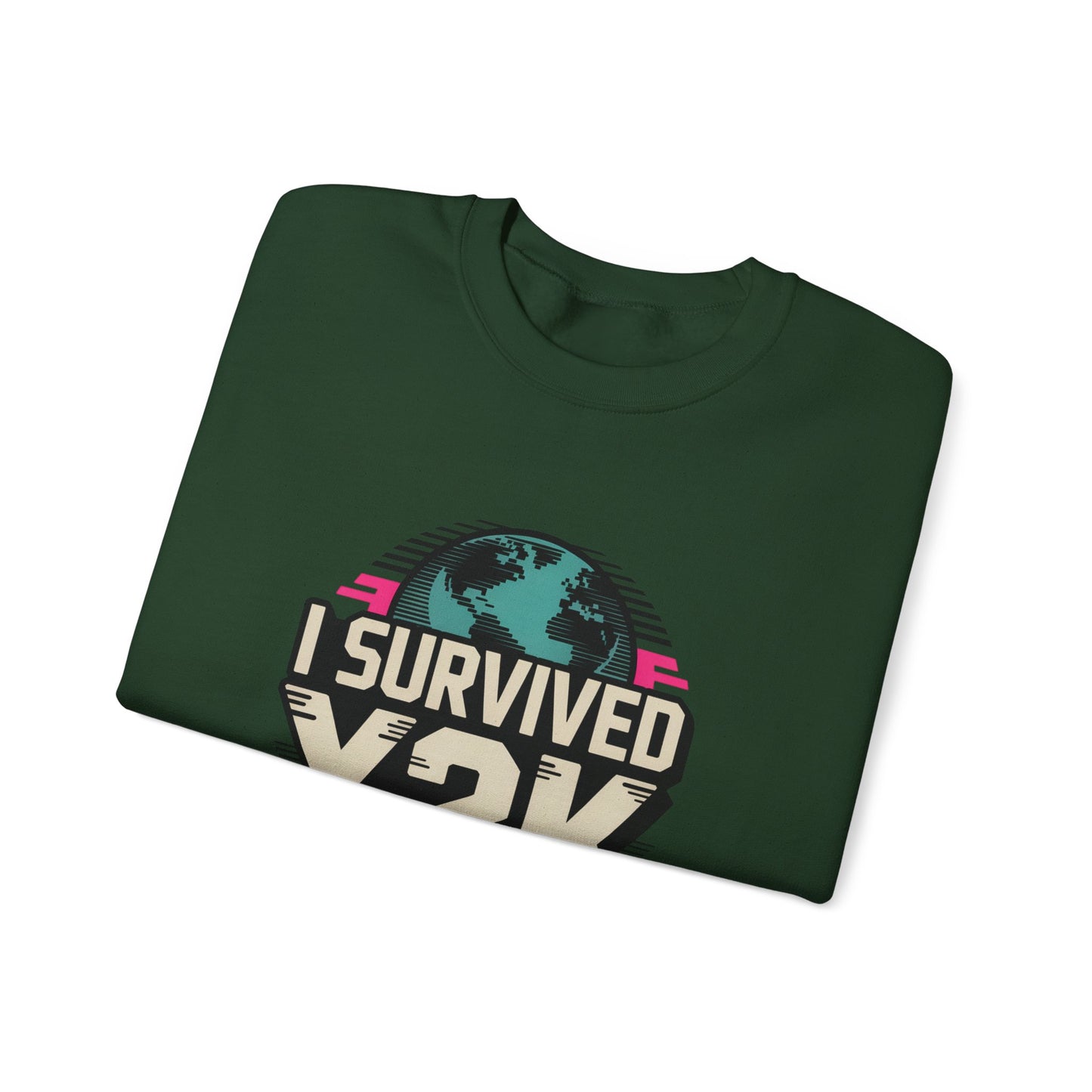 I Survived Y2K Sweatshirt | Retro Crewneck for Nostalgia Lovers, Unisex Gift, Y2K Birthday, Casual Wear, Vintage Style