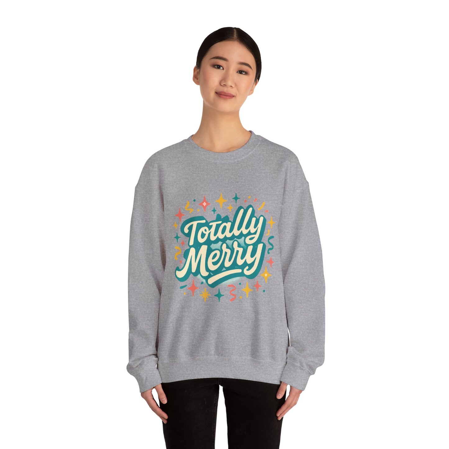 Totally Merry Sweatshirt — Retro Holiday Crewneck for Christmas & Winter Celebrations