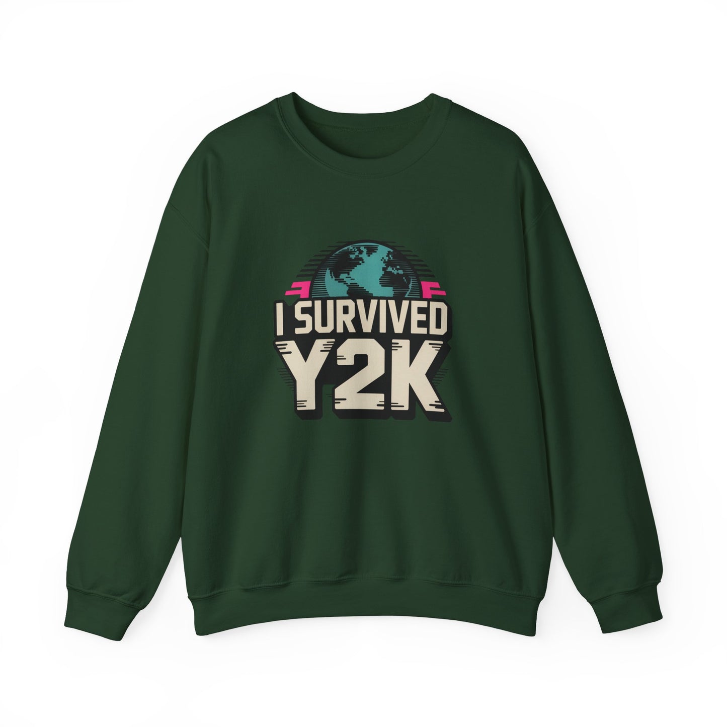 I Survived Y2K Sweatshirt | Retro Crewneck for Nostalgia Lovers, Unisex Gift, Y2K Birthday, Casual Wear, Vintage Style