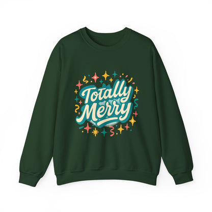 Totally Merry Sweatshirt — Retro Holiday Crewneck for Christmas & Winter Celebrations